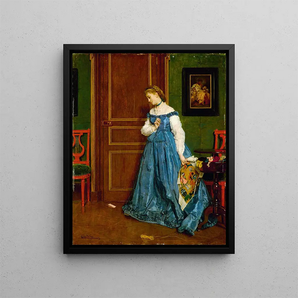 Hesitación Madame Monteaux - Alfred Stevens — cuadro enmarcado en la pared