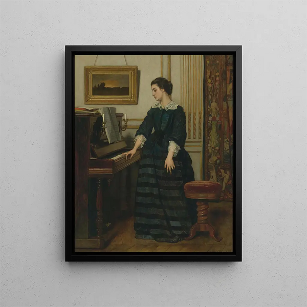 L'absence - Alfred Stevens — cuadro enmarcado en la pared