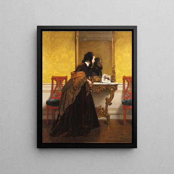 El ramo - Alfred Stevens — cuadro enmarcado en la pared