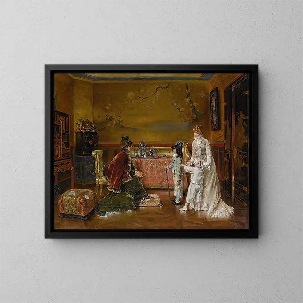 Ready for the masquerade ball - Alfred Stevens — framed artwork on a wall