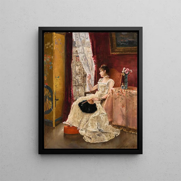 Rêverie - Alfred Stevens — framed artwork on a wall
