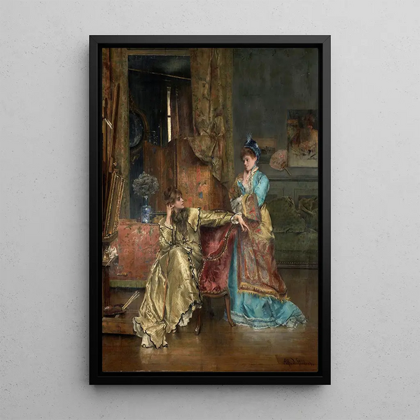 La Visite - Alfred Stevens — cuadro enmarcado en la pared