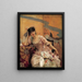 Joven mujer con un biombo japonés - Alfred Stevens — cuadro enmarcado en la pared