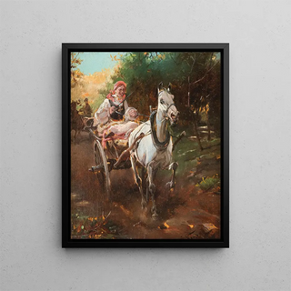 Alfred Von WieruszKowalski - Country woman on sulky.webp