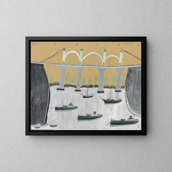 Puente de Saltash - Alfred Wallis — cuadro enmarcado en la pared