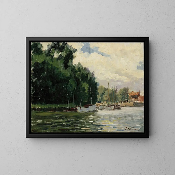 Thames at Richmond - Alfred William Finch — framed artwork on a wall