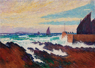 Alfred William Finch - Rosehearty pier Roseheartyn aallonmurtaja.webp