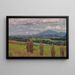 Landscape painting with corn sheaves - Alfred Zoff — framed artwork on a wall