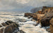 Riviera painting, crashing waves at Boccadasse - Alfred Zoff — artwork view