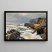 Riviera painting, crashing waves at Boccadasse - Alfred Zoff — framed artwork on a wall