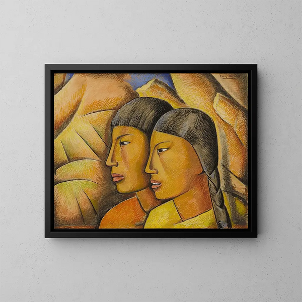 Amantes - Alfredo Ramos Martínez — cuadro enmarcado en la pared