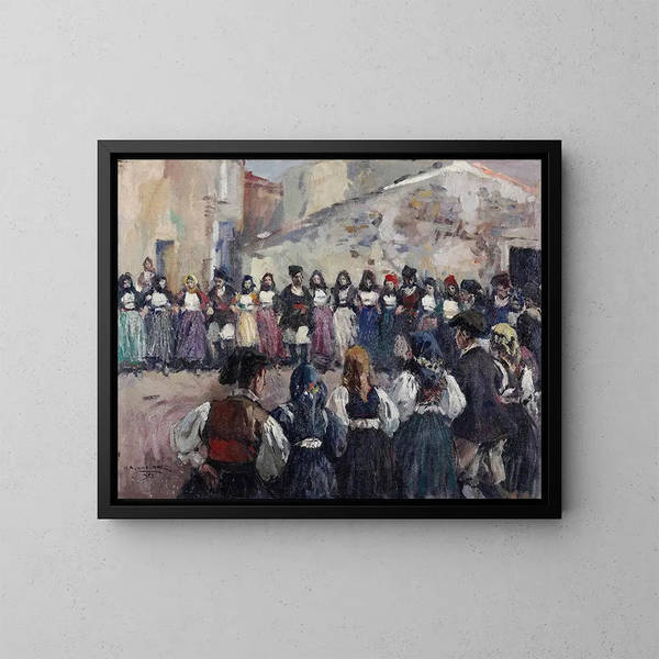 Danza sarda - Alfredo Vaccari — cuadro enmarcado en la pared