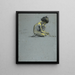 Boy crouching with a snake - Alice Pike Barney — framed artwork on a wall