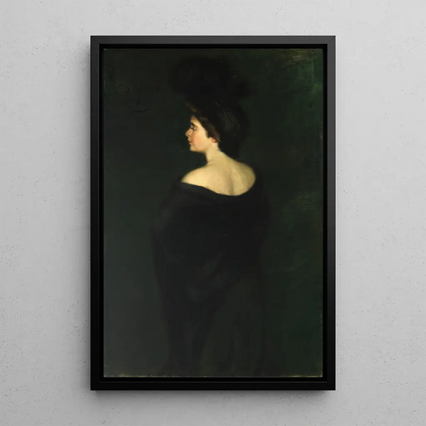 Laura in black - Alice Pike Barney — framed artwork on a wall
