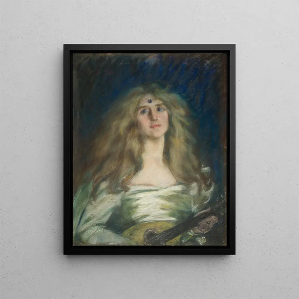 Natalie a la mandolina - Alice Pike Barney — cuadro enmarcado en la pared