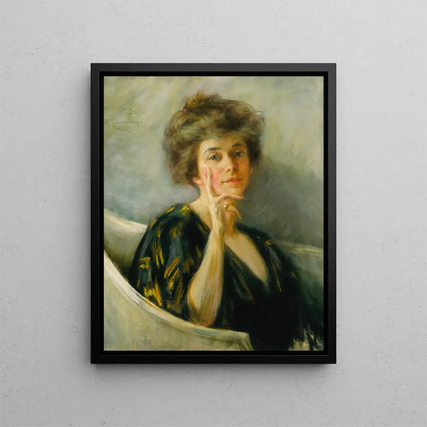 Self-portrait at rest - Alice Pike Barney — framed artwork on a wall