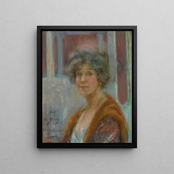 Self-portrait in 1924 - Alice Pike Barney — framed artwork on a wall