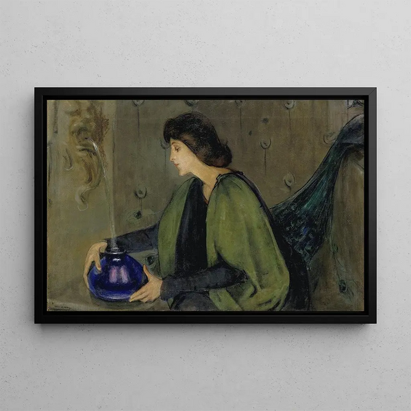 Woman and Peacock - Alice Pike Barney — framed artwork on a wall