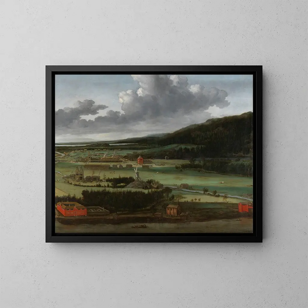 Fonderie de canons Hendrik Trips à Julitabruk, Suède - Allaert van Everdingen — framed artwork on a wall