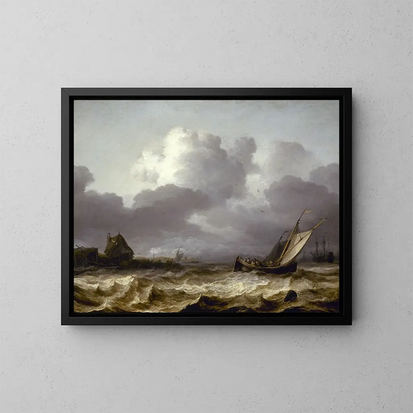 L'orage - Allaert van Everdingen — cuadro enmarcado en la pared