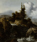 Landscape Painting with Waterfall - Allaert van Everdingen — artwork view