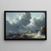 Stormy Sea Painting - Allaert van Everdingen — framed artwork on a wall