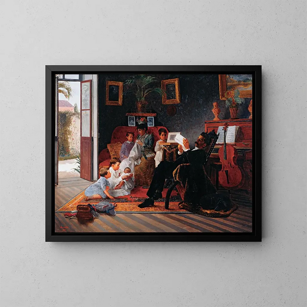 Escena de la familia de Adolfo Pinto - Almeida Júnior — cuadro enmarcado en la pared