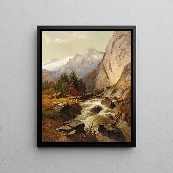 Ruisseau de montaña - Alois Wolf — cuadro enmarcado en la pared