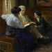 Alphons Marie Antoine Joseph Grandmont 1837-1909, el segundo esposo de la artista, profesor de dos hijas italianas - Bramine Hubrecht — presentado en un interior