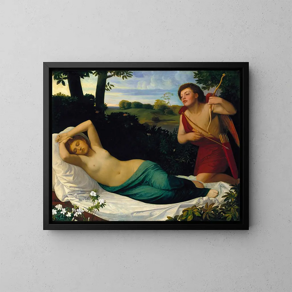 Cupido y Psique - Alphonse Legros — cuadro enmarcado en la pared