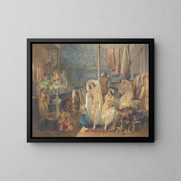 En el hammam - Amadeo Preziosi — cuadro enmarcado en la pared