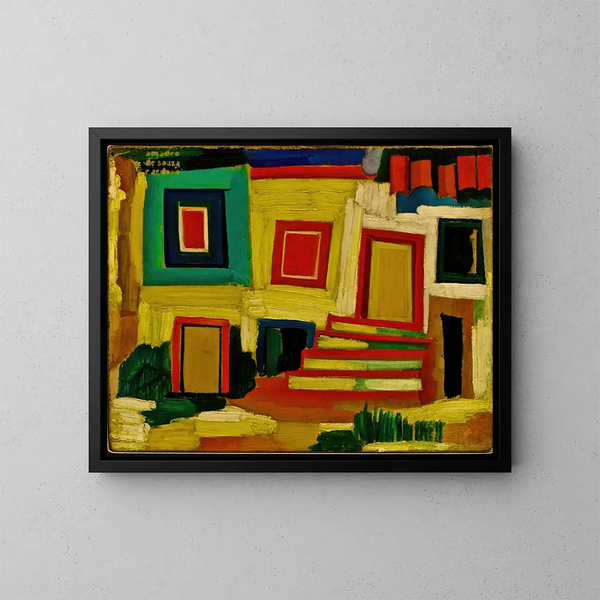 La petite maison lumineuse paysage - Amadeo de Souza-Cardoso — framed artwork on a wall