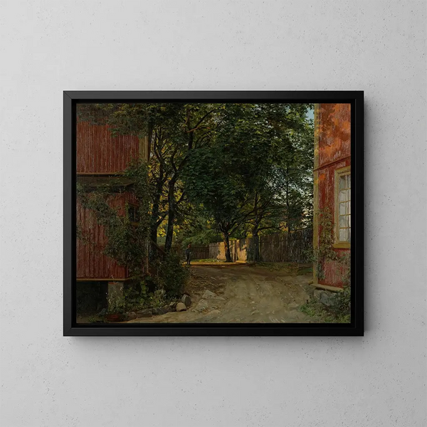 El periódico de la noche llega a Majorstuveien 8 - Amaldus Nielsen — cuadro enmarcado en la pared