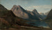 Desde el fiordo de Fjaerland Supphellebreen - Amaldus Nielsen — vista de la obra
