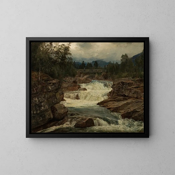 Caída de Hornindalsfossen, Nordfjord - Amaldus Nielsen — cuadro enmarcado en la pared