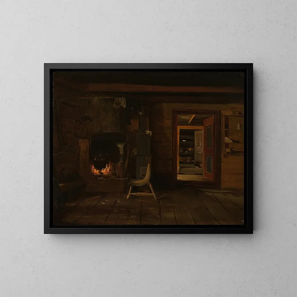 Interior de Haslemo en Setesdal - Amaldus Nielsen — cuadro enmarcado en la pared