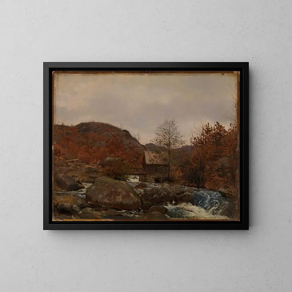 Molino Frostestad cerca de Mandal - Amaldus Nielsen — cuadro enmarcado en la pared