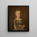 Portrait painting of the artist's cousin, Mrs. Caterine Kamstrup, 12 years old - Amaldus Nielsen — framed artwork on a wall