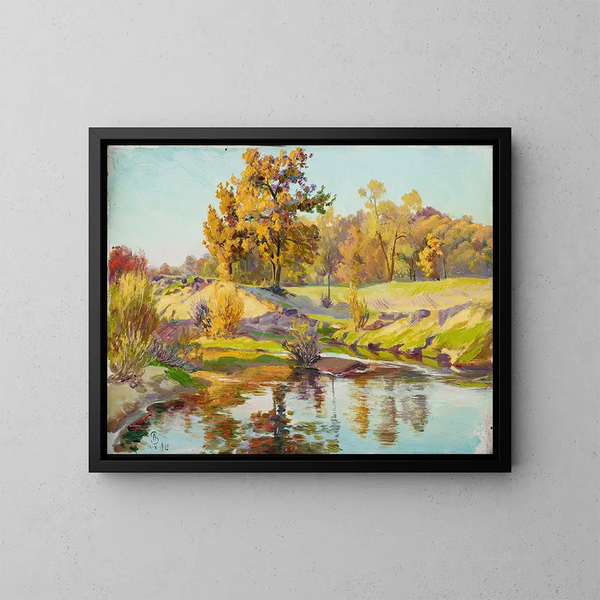 Otoño soleado - Ambroży Sabatowski — cuadro enmarcado en la pared