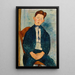 Niño con suéter a rayas - Amedeo Modigliani — cuadro enmarcado en la pared