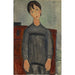 de una niña de pie con delantal negro - Amedeo Modigliani — vista de la obra