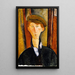 Young man with cap - Amedeo Modigliani — framed artwork on a wall