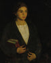 Retrato de una joven con libros - Escuela Americana — vista de la obra