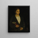 Retrato de una joven con libros - Escuela Americana — cuadro enmarcado en la pared