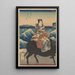 Reproducción del cuadro Isla de Enoshima Figura sobre un buey olas - Andō Hiroshige