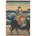 Reproducción del cuadro Isla de Enoshima Figura sobre un buey olas - Andō Hiroshige