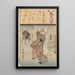 Despedidas Mujer en la puerta, hombre partiendo - Andō Hiroshige — cuadro enmarcado en la pared