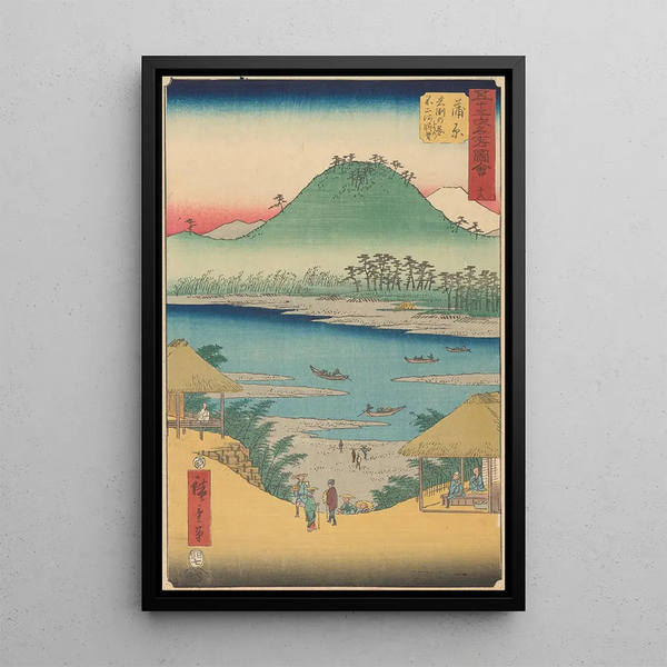 Kanbara - Andō Hiroshige — cuadro enmarcado en la pared