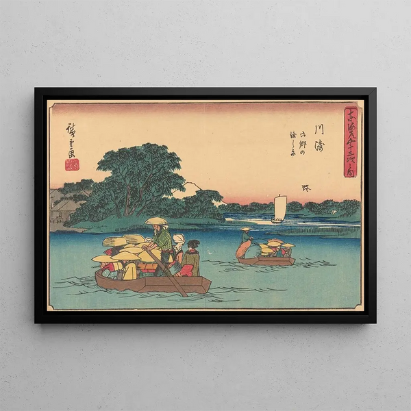 Kawasaki - Andō Hiroshige — cuadro enmarcado en la pared
