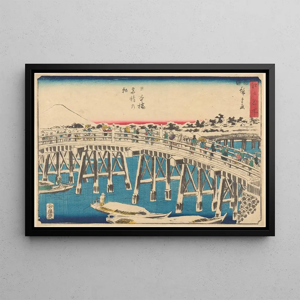 Nihonbashi bajo la nieve - Andō Hiroshige — cuadro enmarcado en la pared
